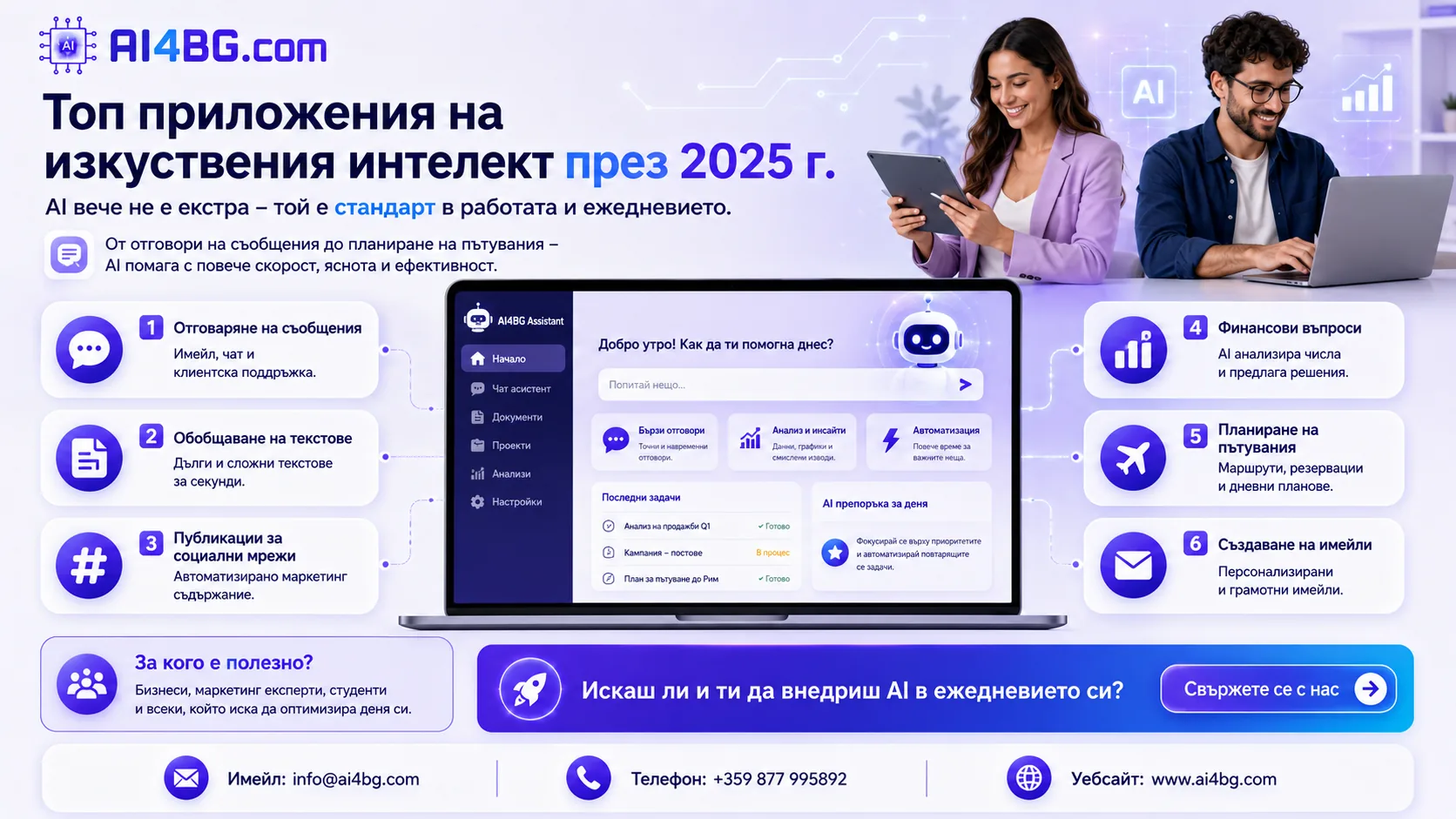 Топ приложения на изкуствения интелект през 2025 г.